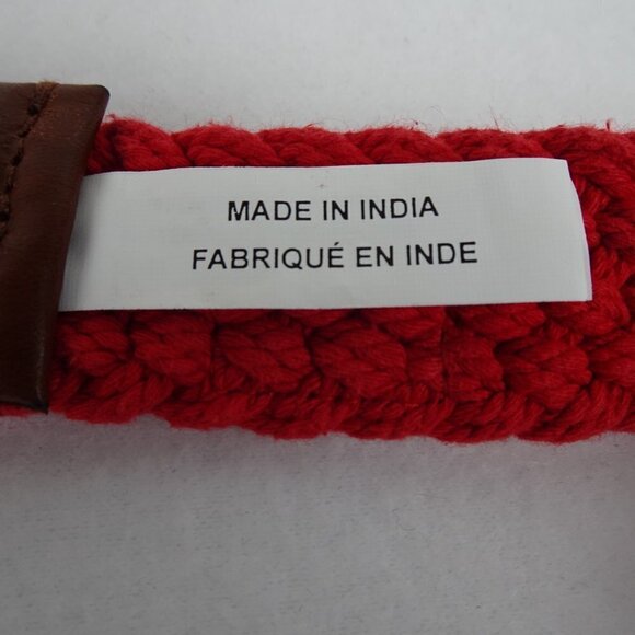 Polo Ralph Lauren Belt Men's Size L Red Webbed Adjustable O Ring Preppy - Picture 7 of 9